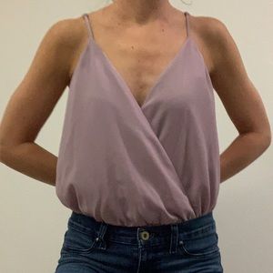 Purple spaghetti strap bodysuit